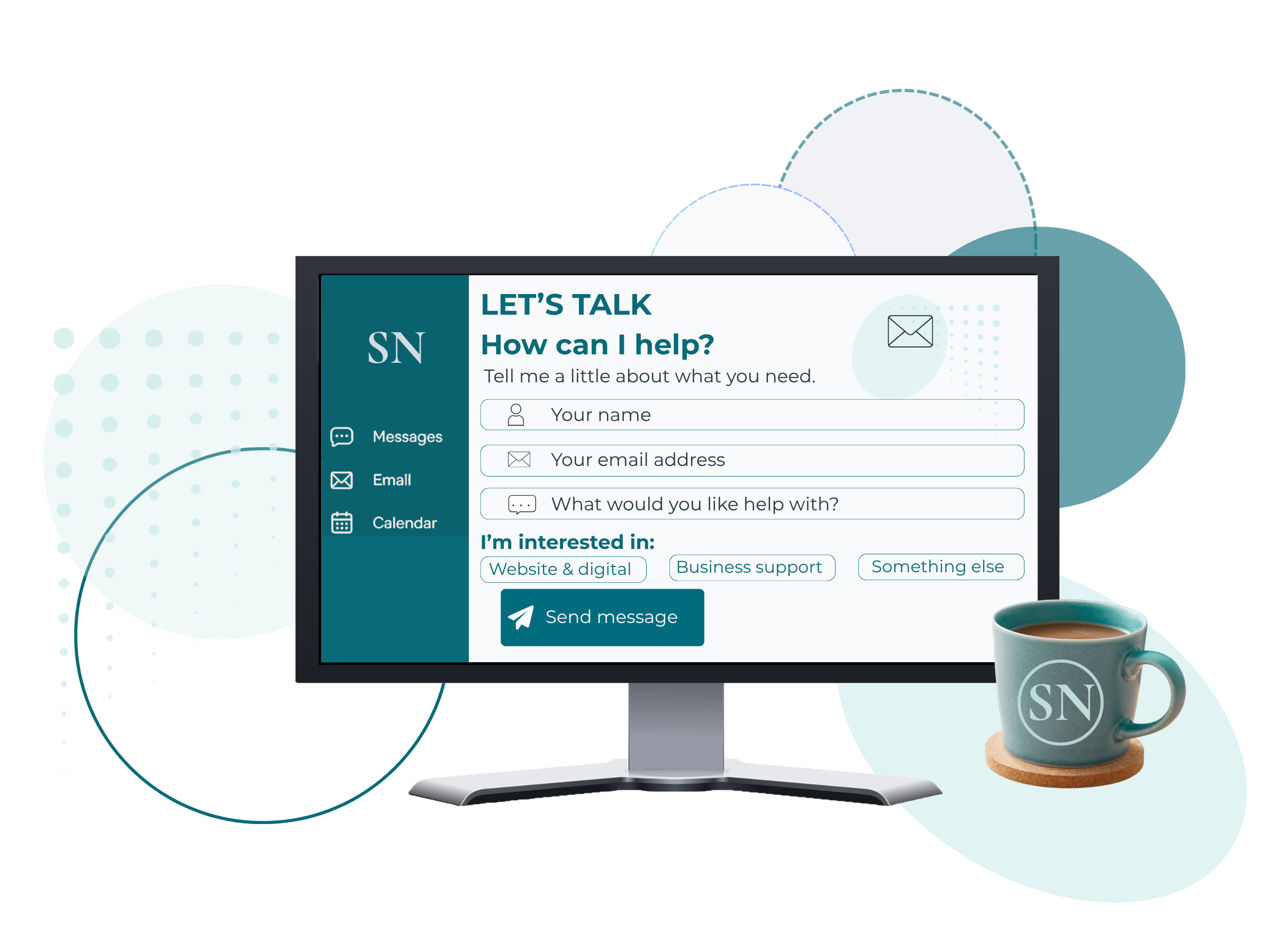 Illustration of Sandy Nash contact form for business support enquiries